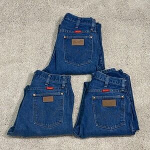 VTG Wrangler Jeans Womens 14MWZG 9x34 Blue Denim Made in USA 90s Lot of 3